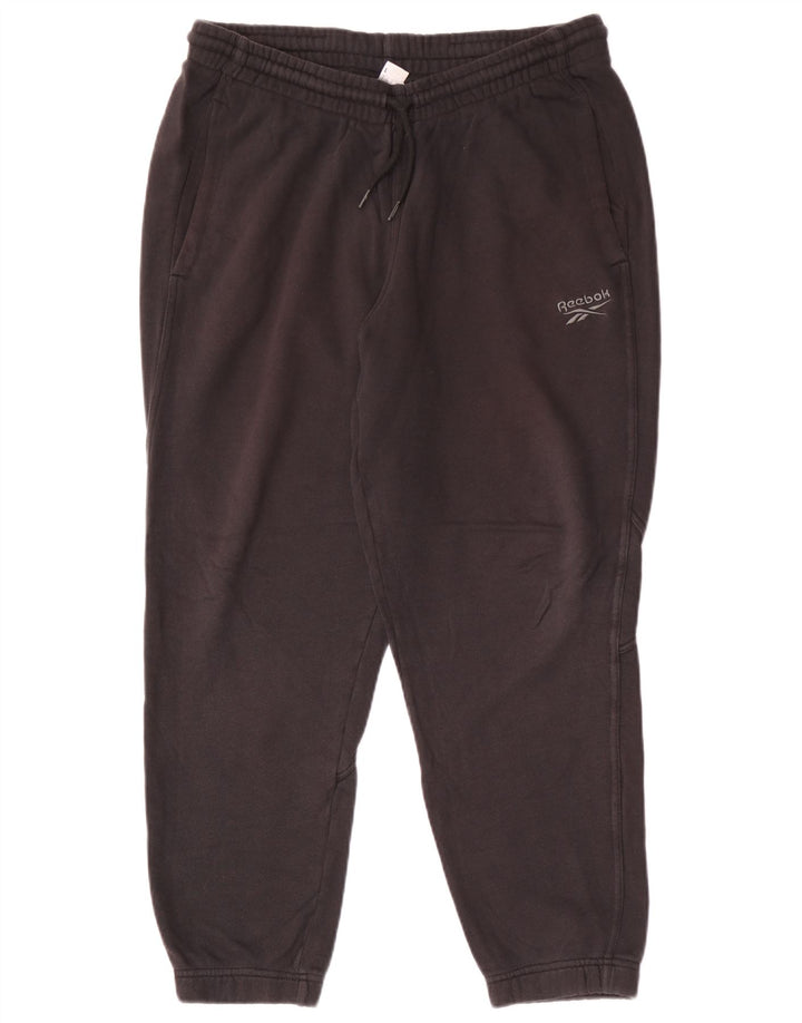 Reebok Herren-Trainingshose, Jogginghose, Größe L, Schwarz, Baumwolle