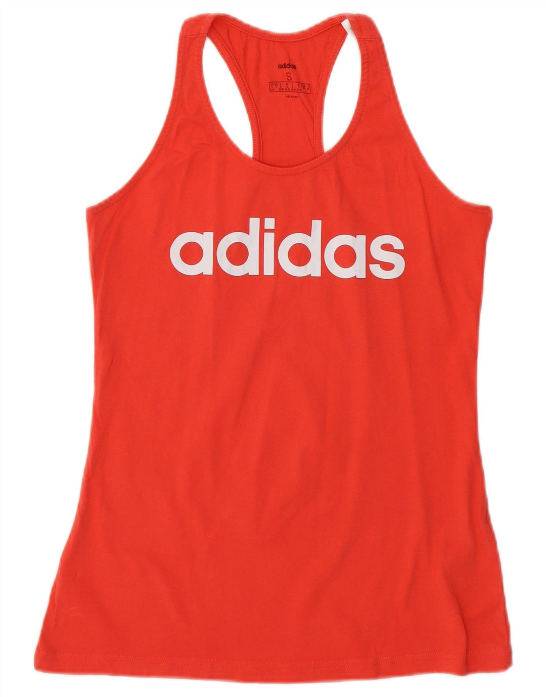 Adidas Damen Graphic Vest Top UK 8/10 Small Rote Baumwolle