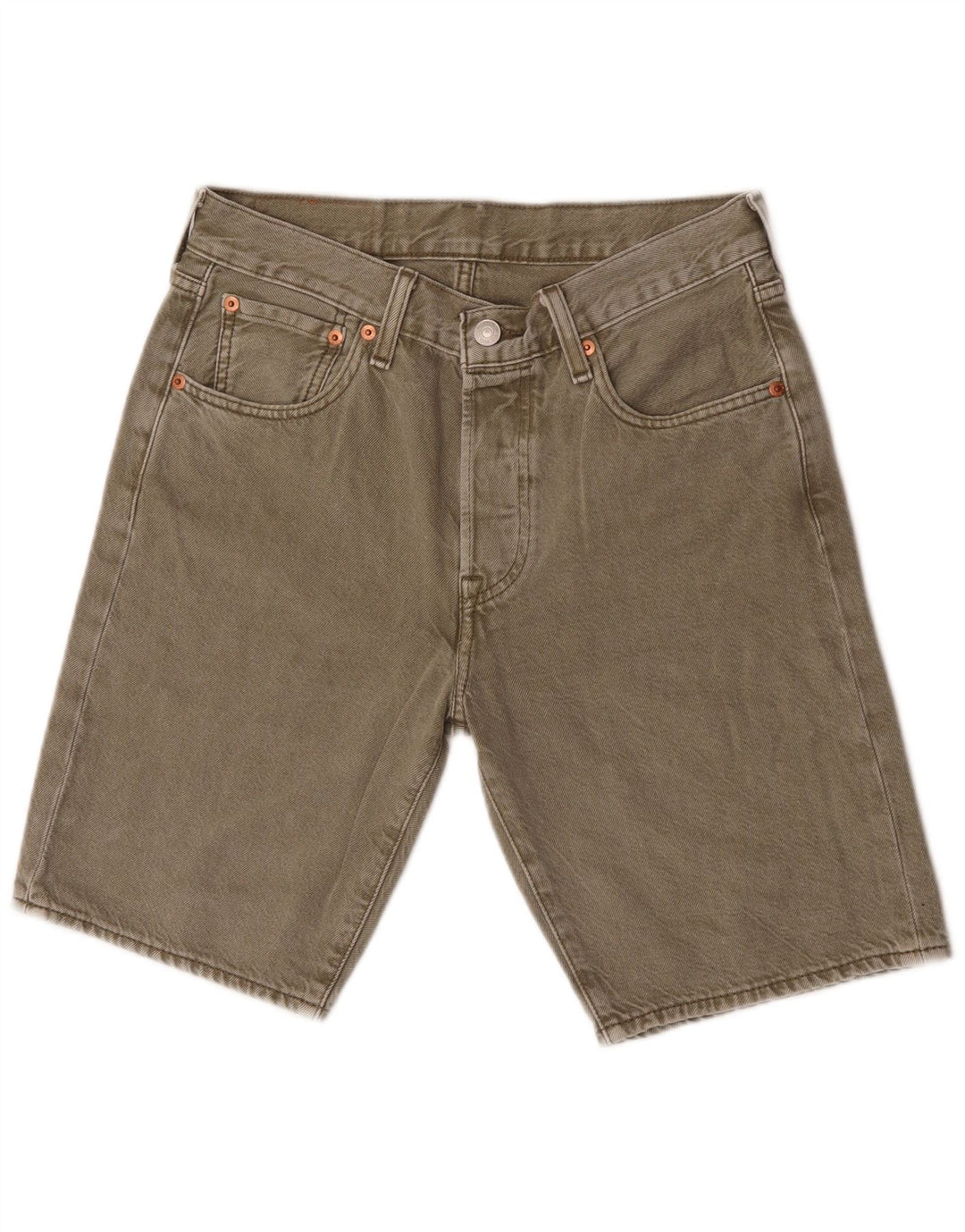Levi's Herren 501 Denim Shorts W28 Small Khaki Baumwolle