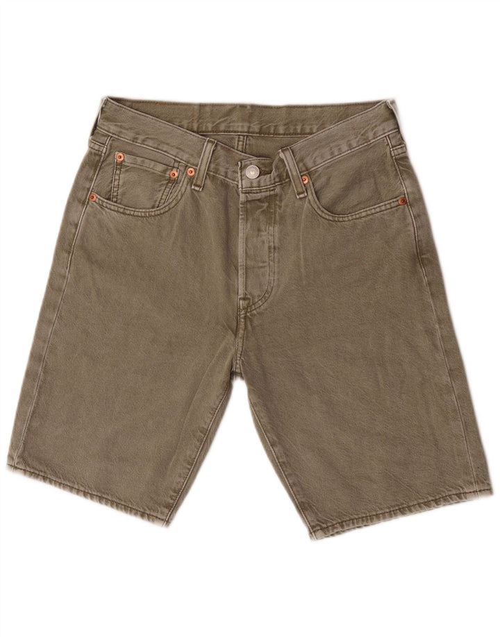 Levi's Herren 501 Denim Shorts W28 Small Khaki Baumwolle