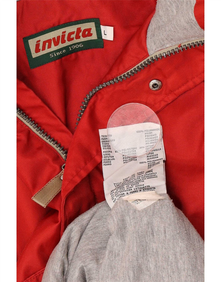 Invicta Herren-Regenjacke mit Kapuze, UK 40, Größe L, Rot, Polyamid