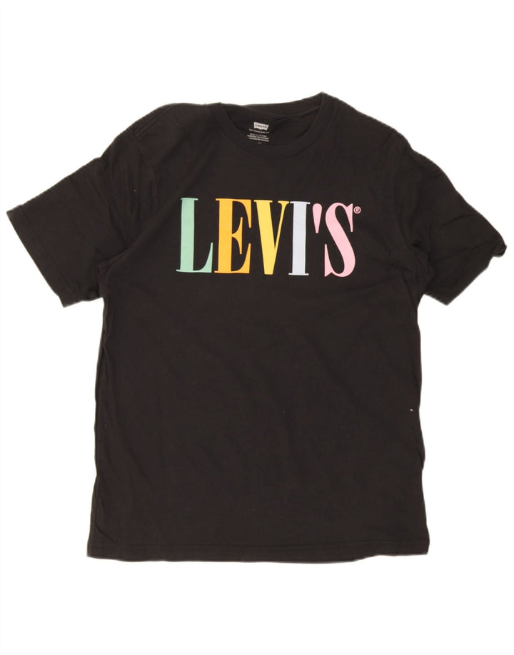 Levi's Herren-T-Shirt mit Grafik, Größe S, schwarze Baumwolle