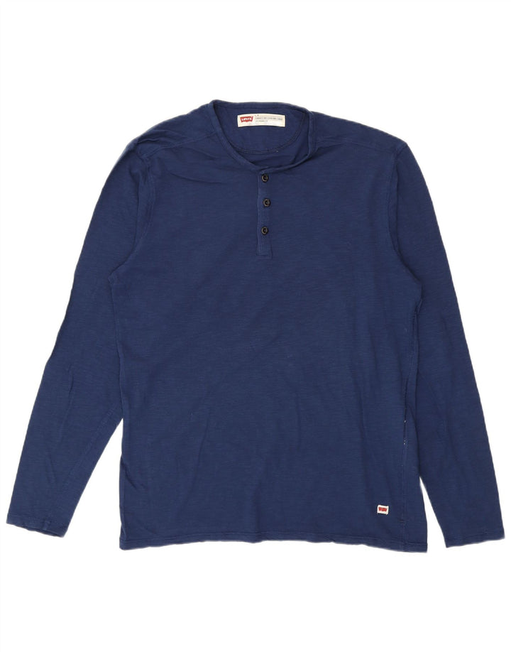 Levi's Herren-Oberteil mit Standard-Passform, langärmelig, groß, aus blauer Baumwolle