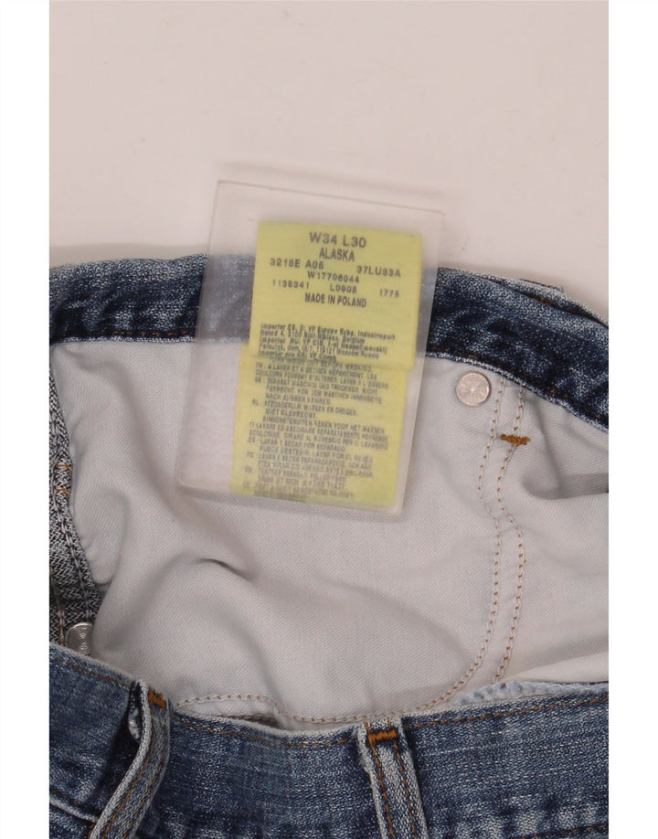 Wrangler Herren Alaska Straight Jeans W34 L30 Blaue Baumwolle