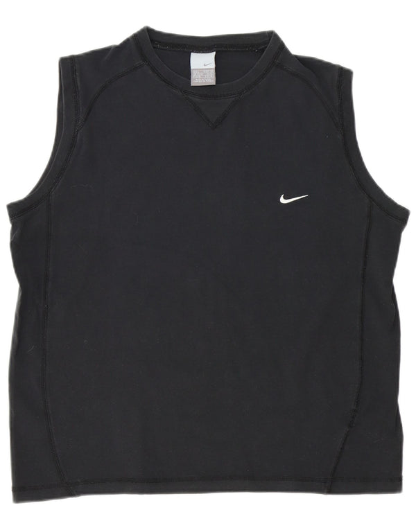 Nike Herren Weste Top UK 42/44 Große schwarze Baumwolle