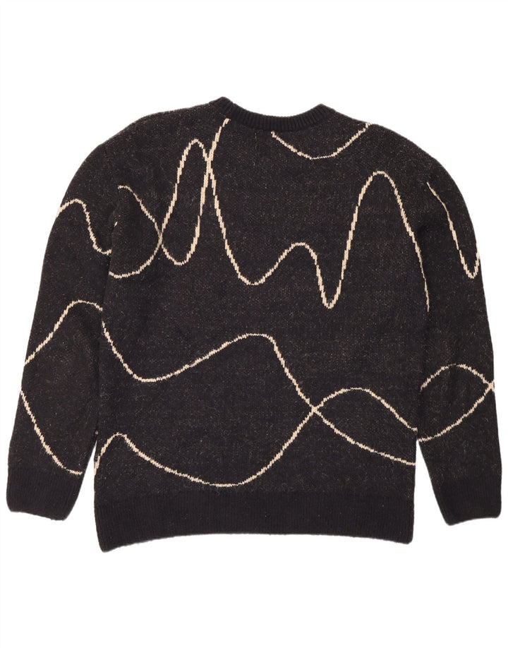 Zara Herren-Pullover mit Rundhalsausschnitt, XL, schwarz gestreift