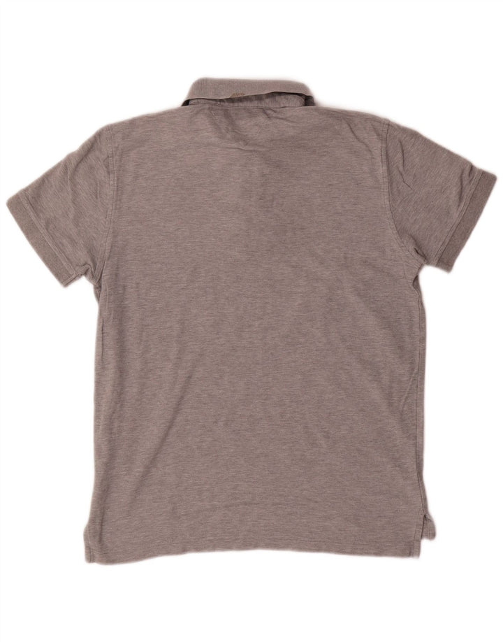 TOMMY HILFIGER Herren-Poloshirt mit normaler Passform, mittelgraue Baumwolle