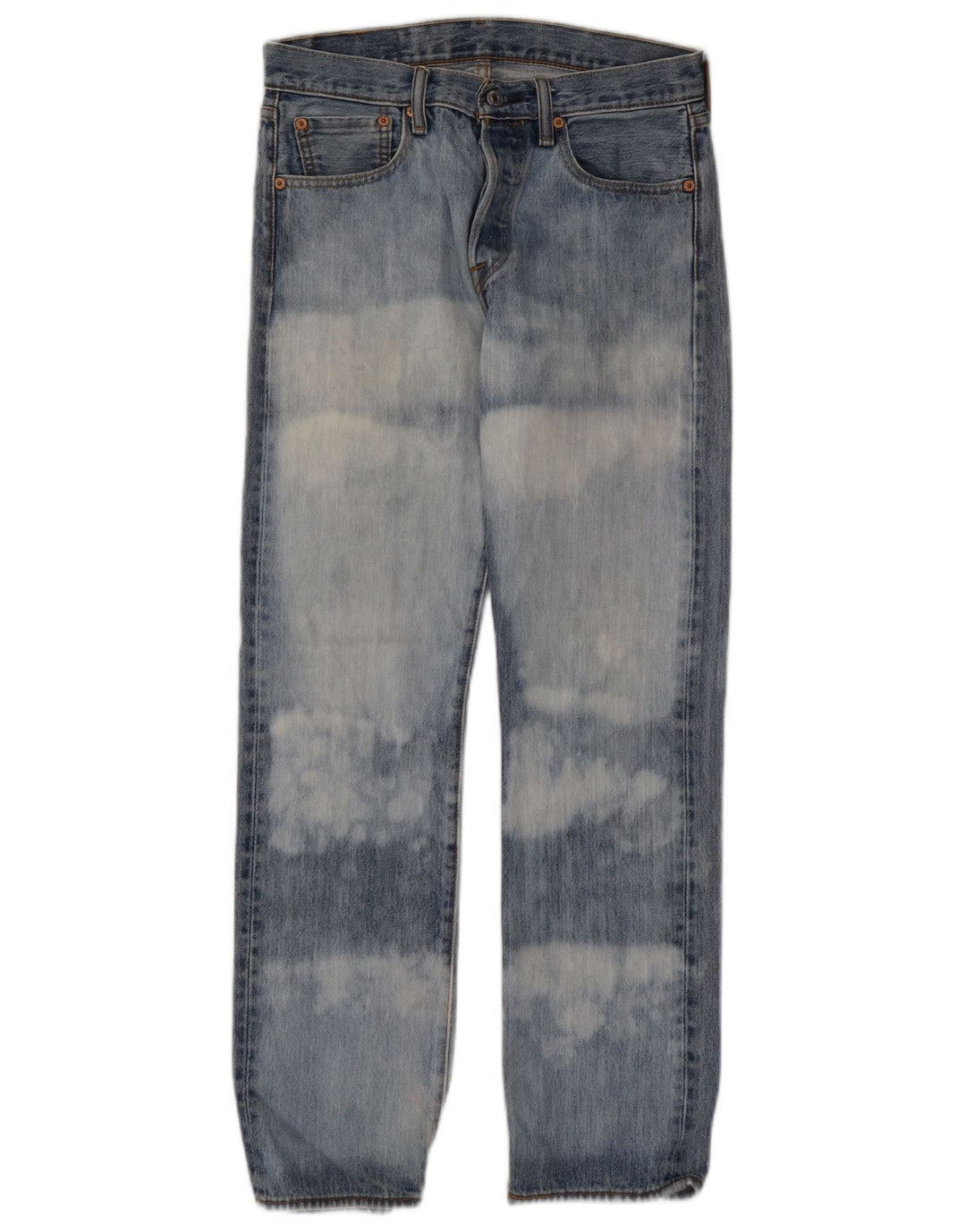 Levi's Herren 501 Straight Jeans W29 L30 Blaue Batik-Baumwolle