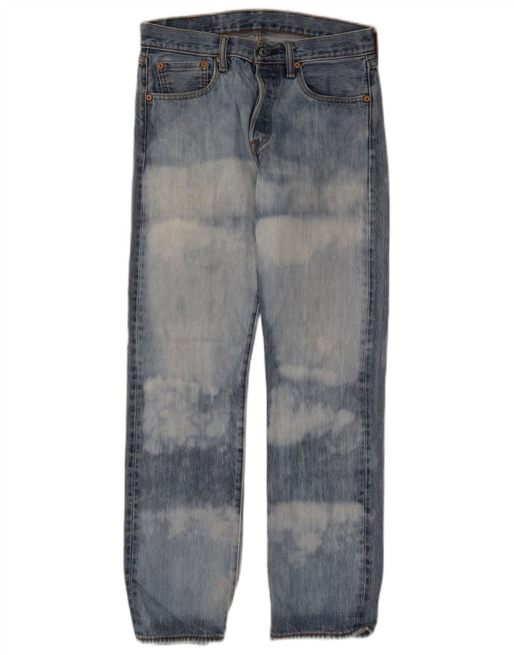 Levi's Herren 501 Straight Jeans W29 L30 Blaue Batik-Baumwolle