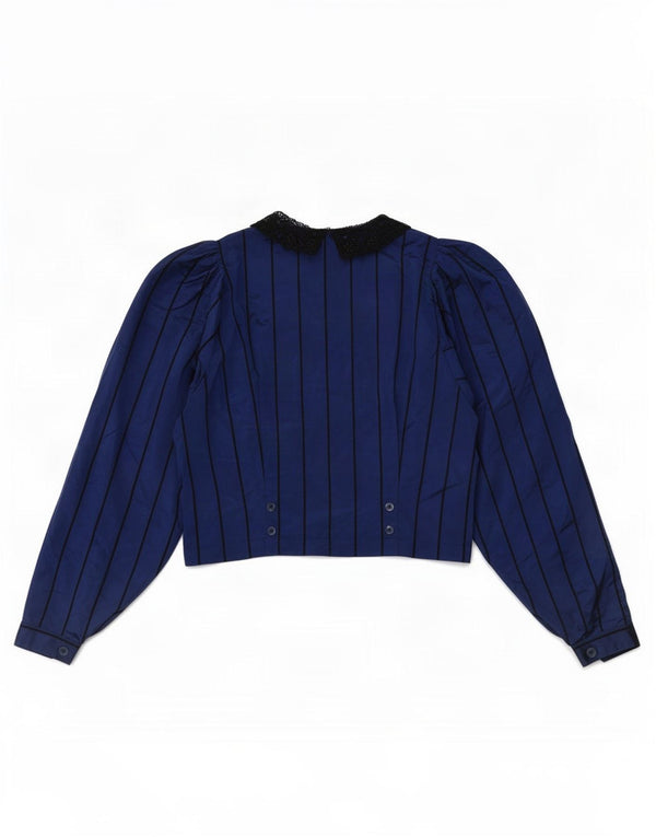 Caprice Damen Crop Shirt Bluse EU 36 Small Blau gestreift