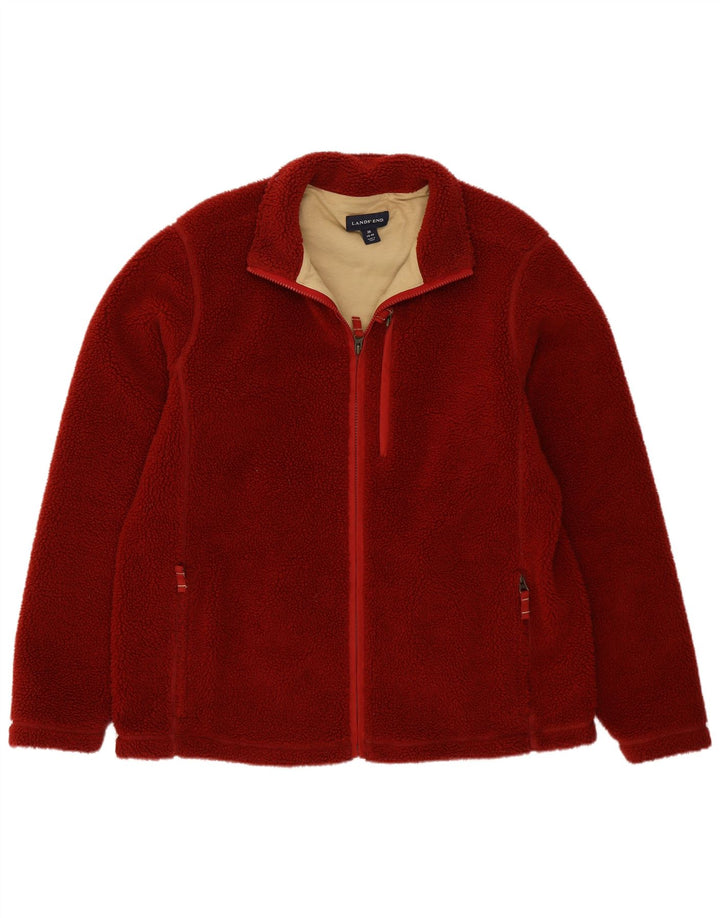 Lands End Herren Fleecejacke UK 38/40 Mittelrotes Polyester