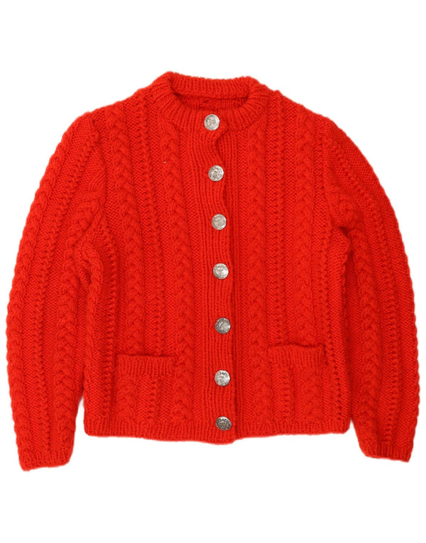 Vintage Damen Cardigan Pullover UK 14 Mittelrot