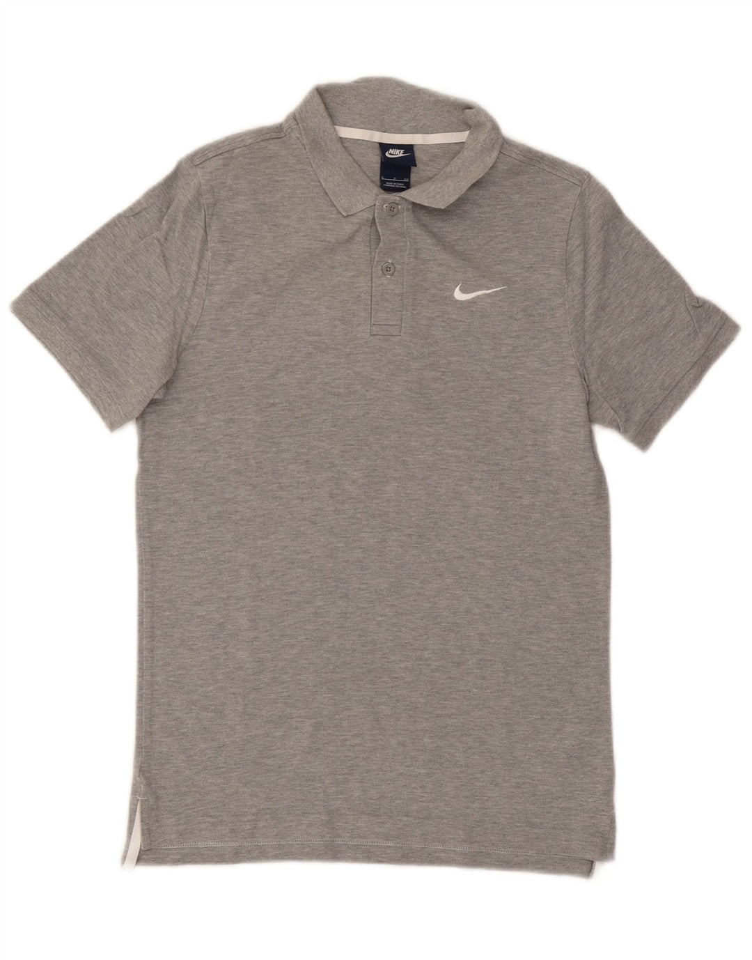 Nike Herren-Poloshirt, klein, grau gefleckte Baumwolle