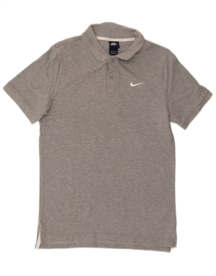Nike Herren-Poloshirt, klein, grau gefleckte Baumwolle