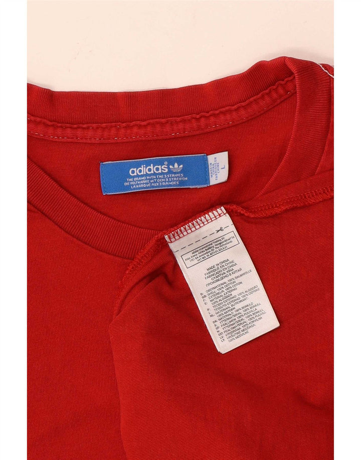 Adidas Herren Grafik T-Shirt Top Große rote Baumwolle