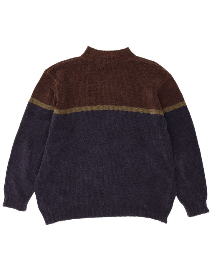 Marks & Spencer Herren-Pullover mit Rollkragen, XL, Marineblau, Farbblock