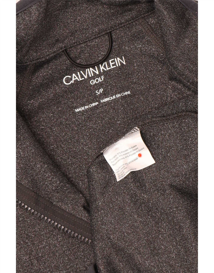 Calvin Klein Herren-Golf-Pullover-Trainingsanzug mit Reißverschluss, Größe S, Grau meliert