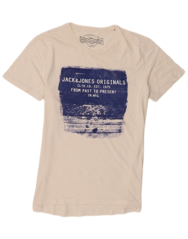 Jack & Jones Herren-T-Shirt mit Grafik, XL, weiße Baumwolle