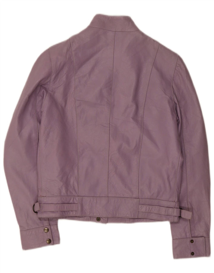 Vintage Damen Bomber Lederjacke IT 42 Mittellila Leder