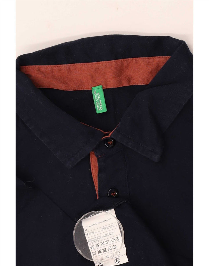 Benetton Herren Poloshirt Medium Marineblau Baumwolle