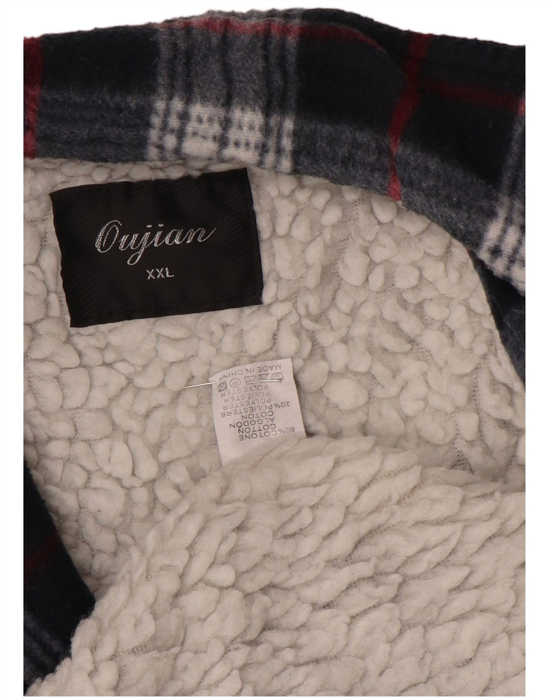 Vintage Herren Utility Jacke UK 44 2XL Marineblau karierte Baumwolle