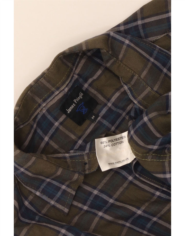 JAMES PRINGLE Herren-Flanellhemd, Mittelkhaki, kariert, Polyester