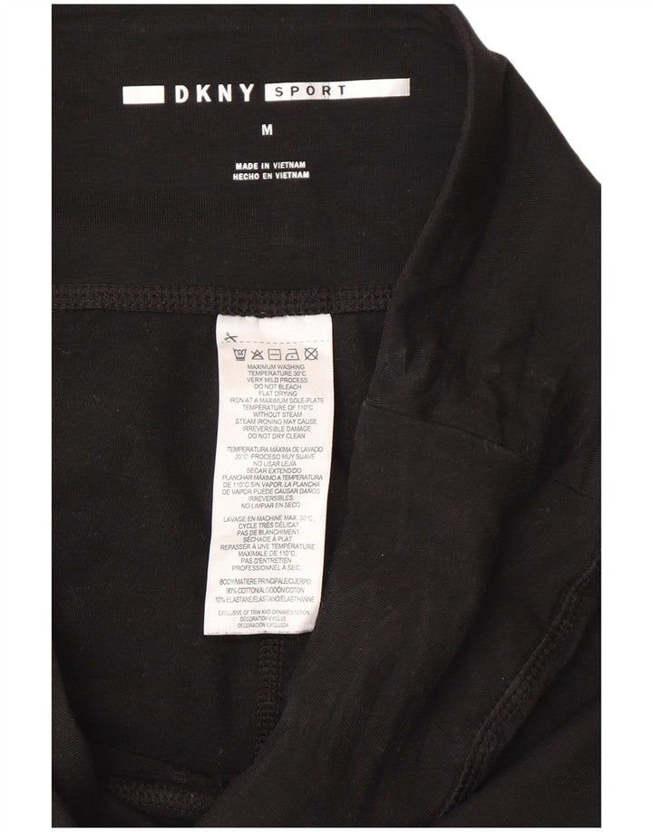 Dkny Womens Graphic Leggings UK 12 Mittelschwarze Baumwolle