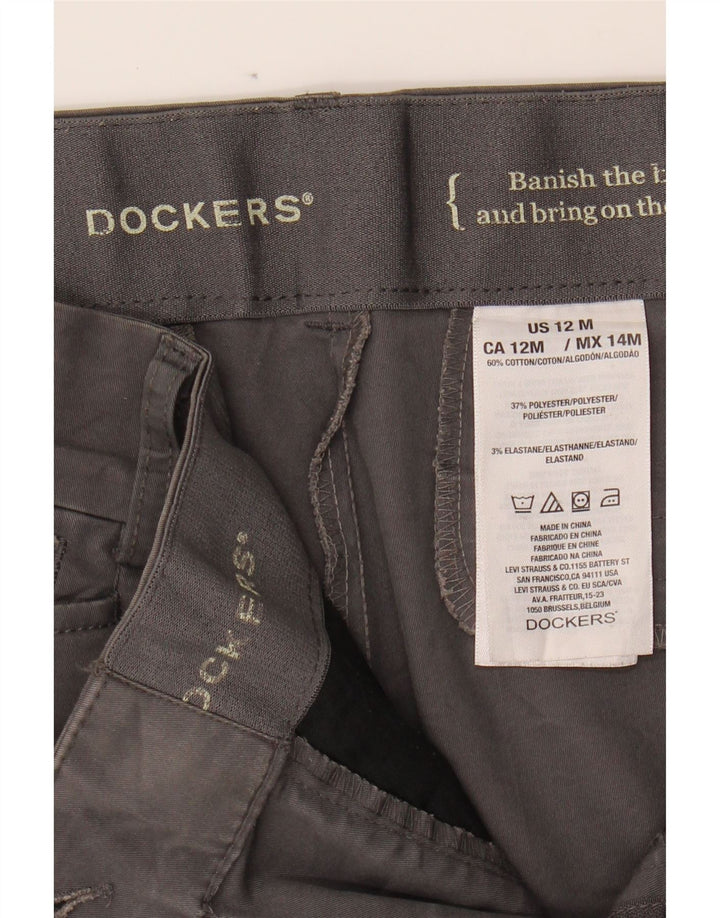 DOCKERS Womens Straight Casual Trousers US 12 Large W34 L30 Grey Polyester Vintage Dockers and Second-Hand Dockers from Messina Hembry 