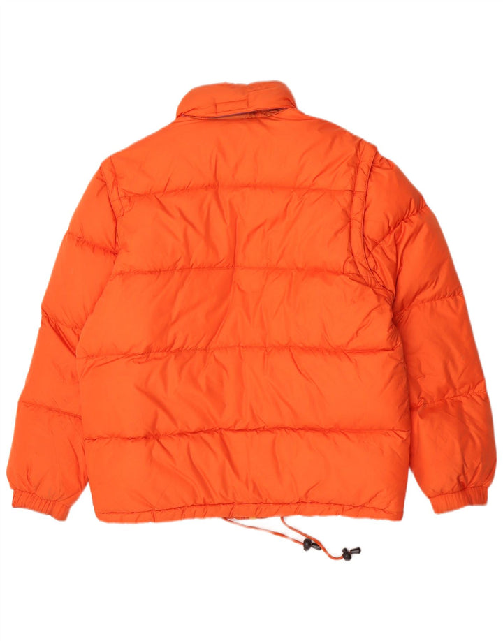 Sergio Tacchini Wattierte Herrenjacke mit Kapuze, UK 36, Small, Orange, Polyamid