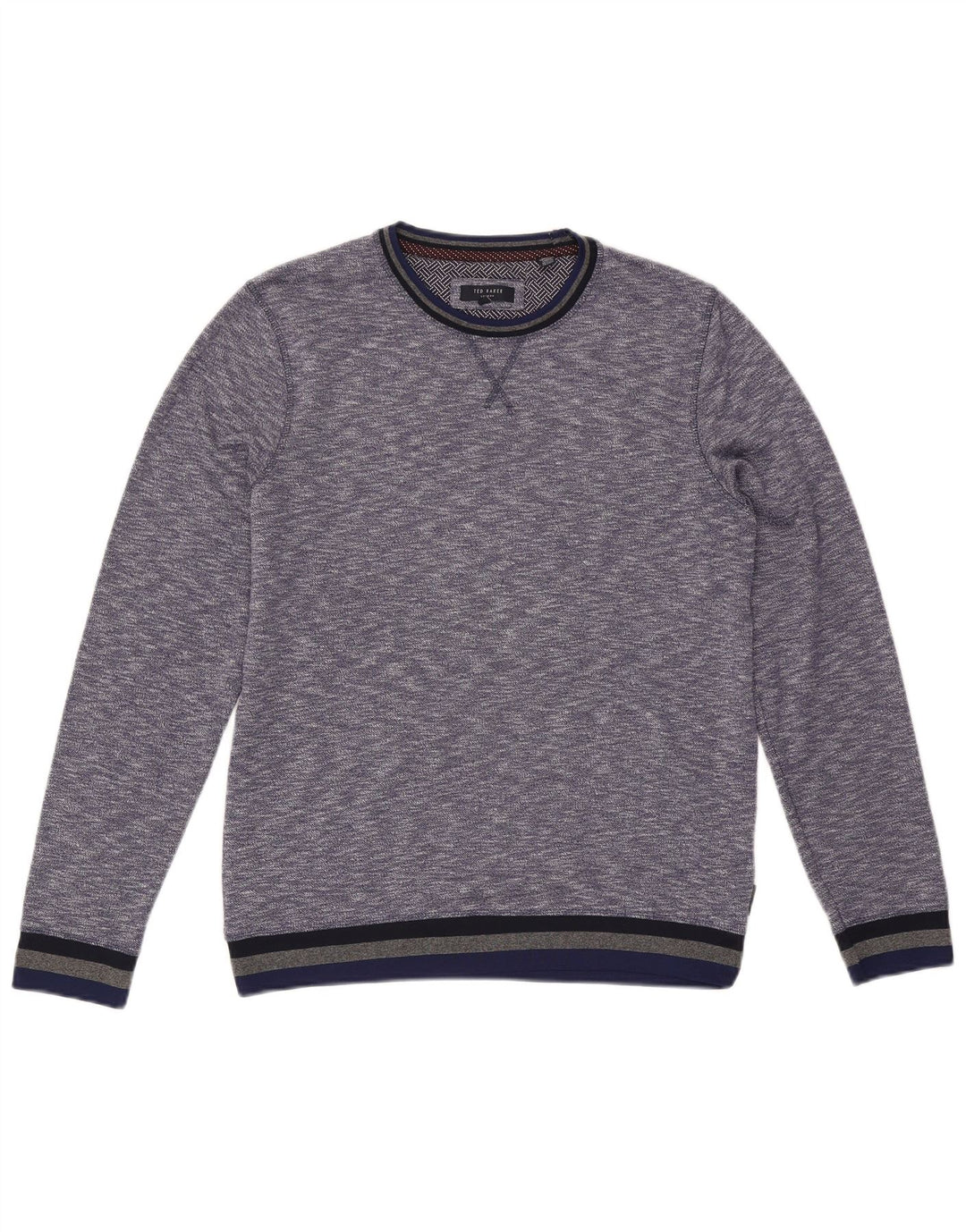 Ted Baker Herren-Pullover mit Rundhalsausschnitt, Größe 3, mittelblau meliert