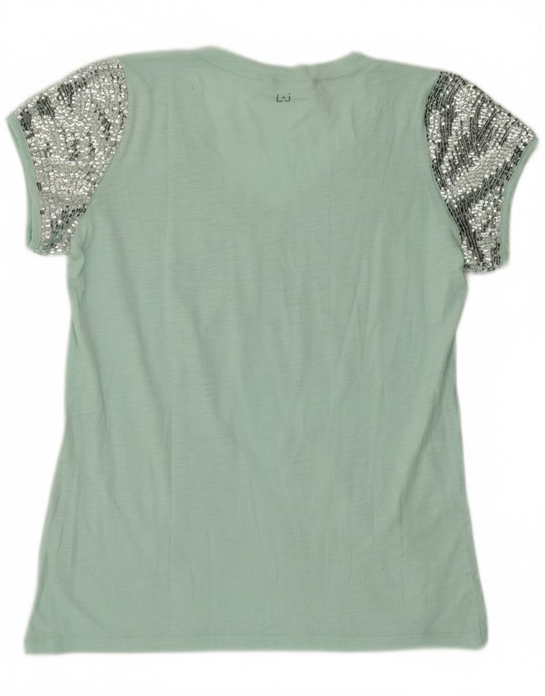 Liu Jo Damen Grafik T-Shirt Top UK 12 Mittelgrün Modern