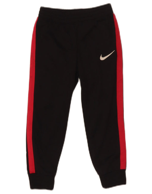 Nike Jungen-Trainingshose, Jogginghose, 2–3 Jahre, schwarzes Farbblock-Polyester