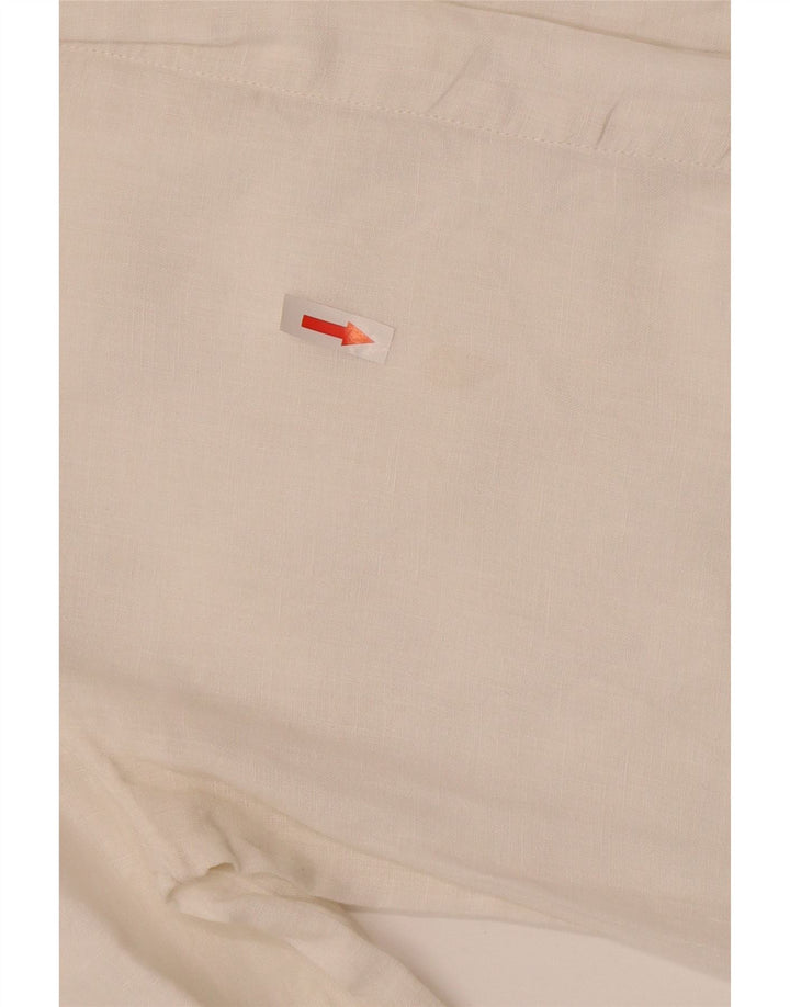 Max Mara Damen-Hemd UK 10 Small aus weißem Leinen