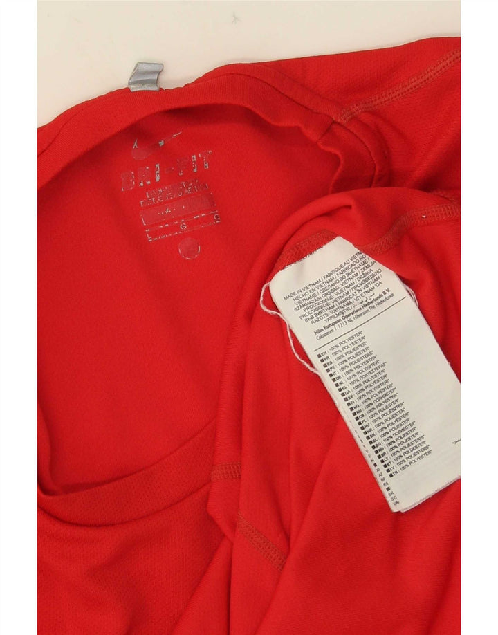Nike Herren Dri Fit T-Shirt Top, großes rotes Polyester