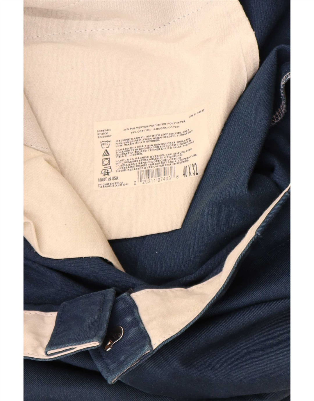 Dickies gerade Chino-Hose für Herren, W40, L32, marineblaues Polyester