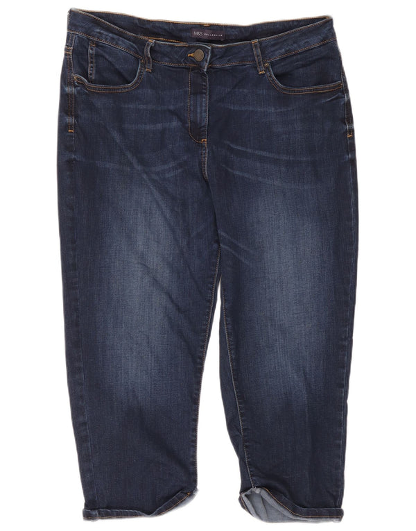 Marks & Spencer Capri-Jeans für Damen, UK 16, Größe L, W38, L20, Marineblau, Baumwolle