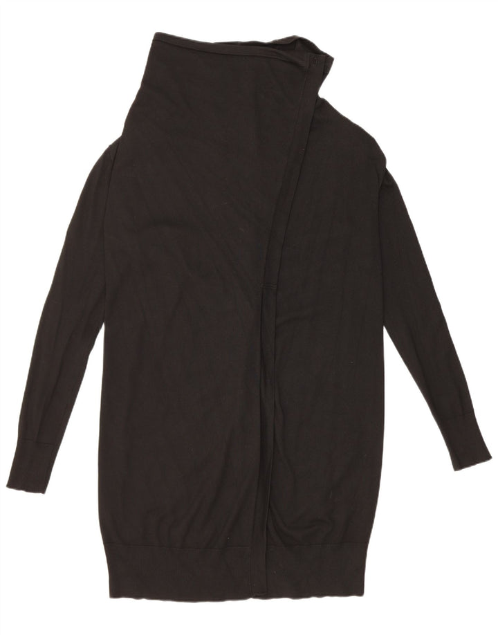 Zara Damen Longline-Cardigan-Pullover UK 12 Mittelschwarze Viskose