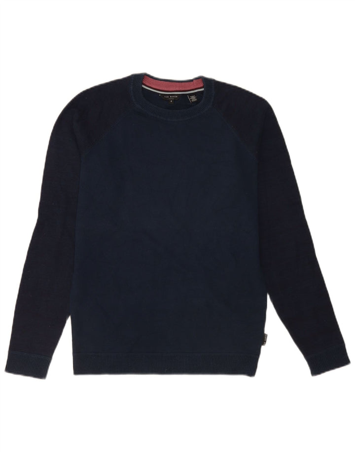 Ted Baker Herren-Pullover mit Rundhalsausschnitt, Größe 2, klein, Marineblau