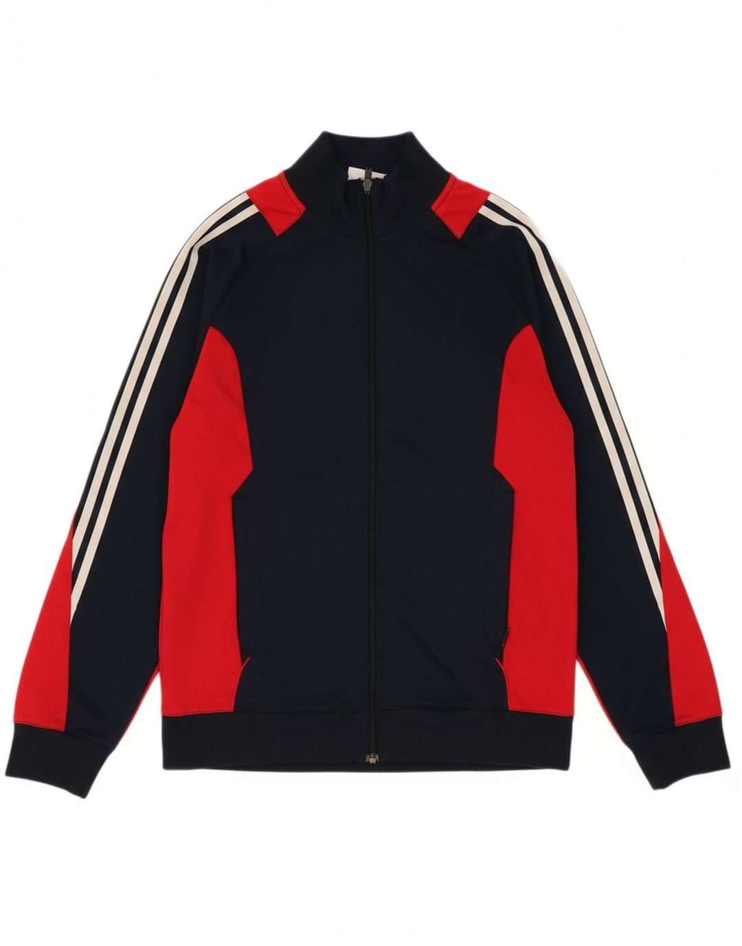 ADIDAS Mens Tracksuit Top Jacket Medium Navy Blue Colourblock Polyester