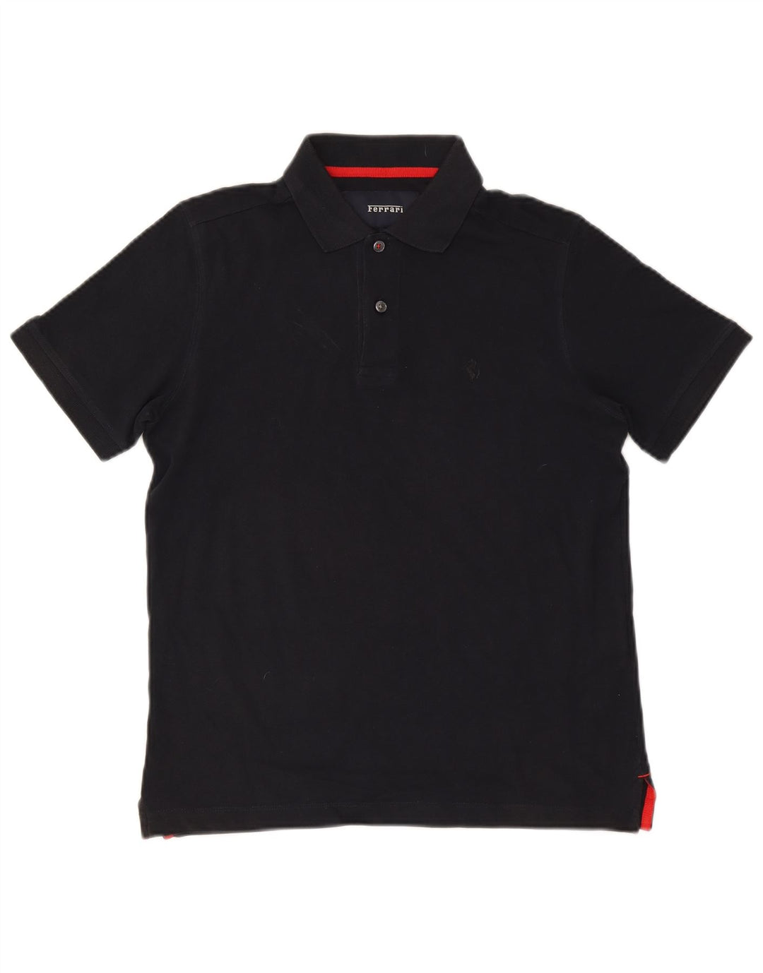 Ferrari Herren-Poloshirt mit Grafik, Größe S, marineblau, Baumwolle