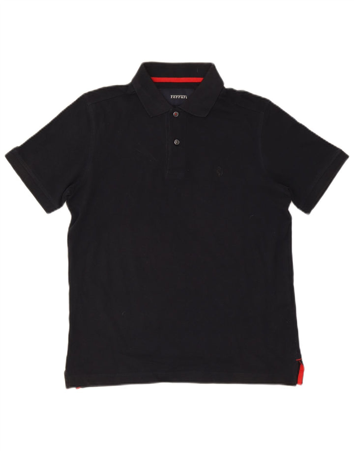 Ferrari Herren-Poloshirt mit Grafik, Größe S, marineblau, Baumwolle