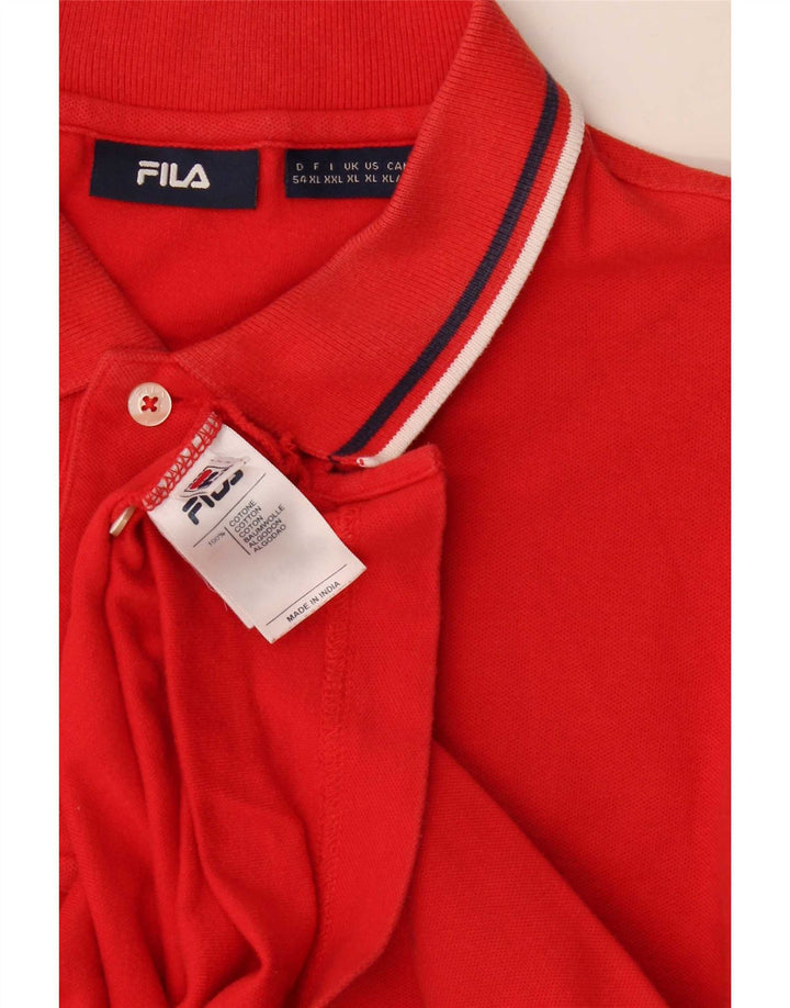 Fila Herren Poloshirt XL rot gestreift aus Baumwolle