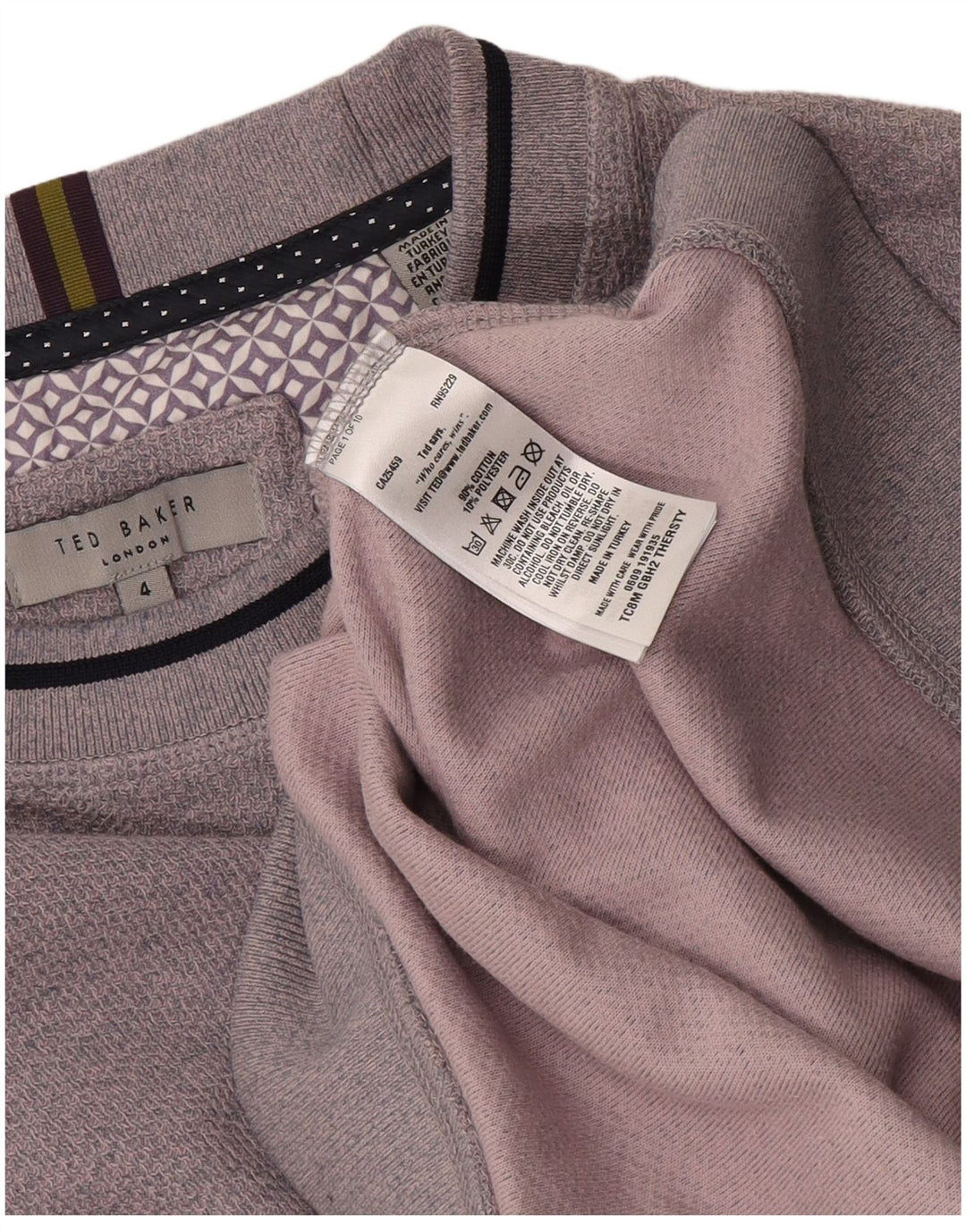 Ted Baker Herren-Sweatshirt, Pullover, Größe 4, groß, lila, Baumwolle