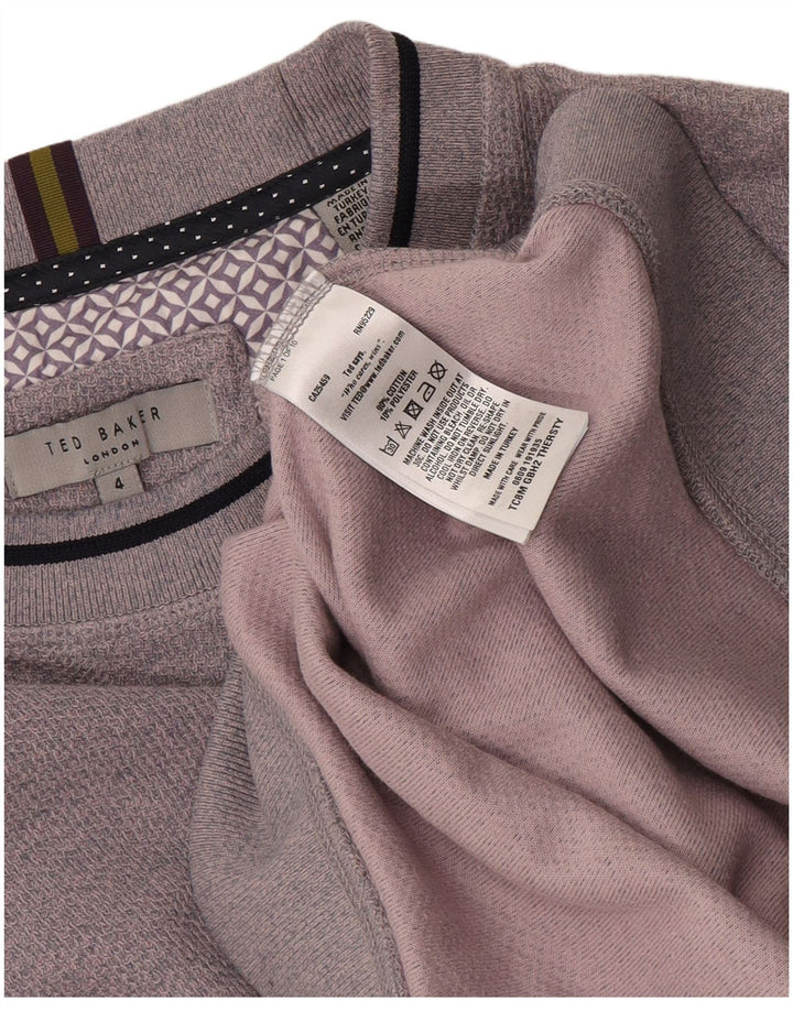 Ted Baker Herren-Sweatshirt, Pullover, Größe 4, groß, lila, Baumwolle
