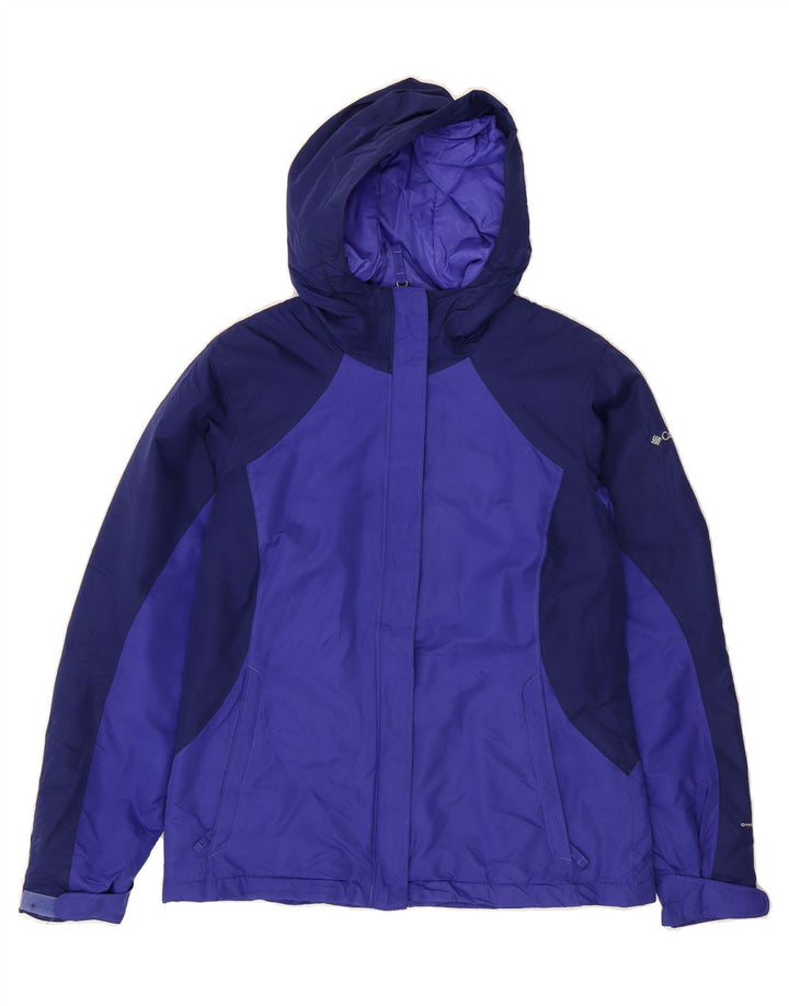 COLUMBIA Womens Omni-Shield Windbreaker Jacket UK 14 Medium Blue Vintage Columbia and Second-Hand Columbia from Messina Hembry 