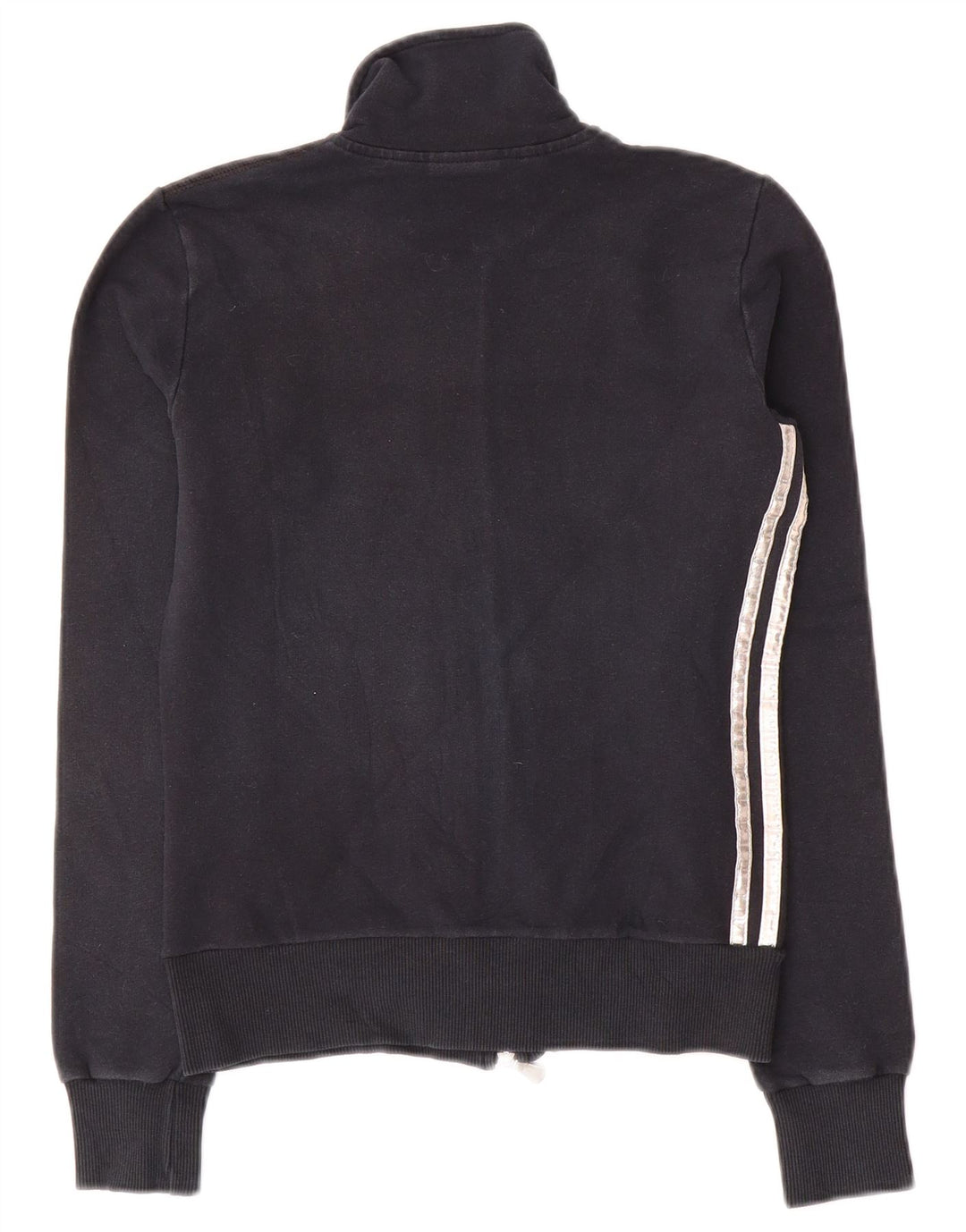 Adidas Damen Trainingsanzug Top Jacke UK 10 Small Schwarz Baumwolle
