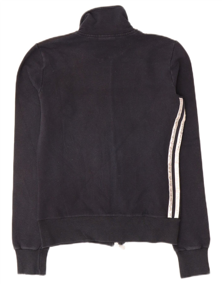Adidas Damen Trainingsanzug Top Jacke UK 10 Small Schwarz Baumwolle