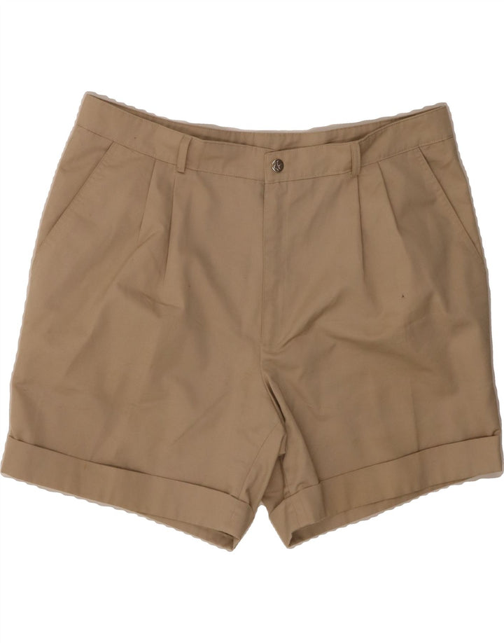 VINTAGE Womens Chino Shorts Large W36 Beige Polyester Vintage Vintage and Second-Hand Vintage from Messina Hembry 