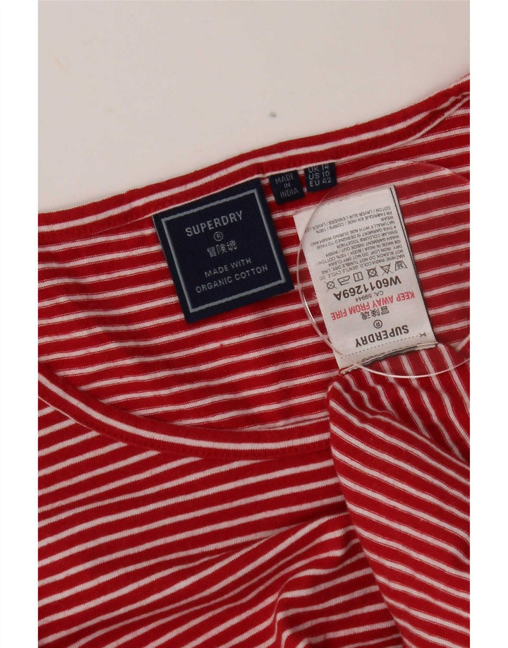 Superdry Damen-Trägershirt, UK-Größe 44, Größe L, rot gestreift, Baumwolle