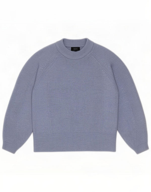 Marks & Spencer Damen Crop Pullover mit Rundhalsausschnitt UK 14 Mittelblau